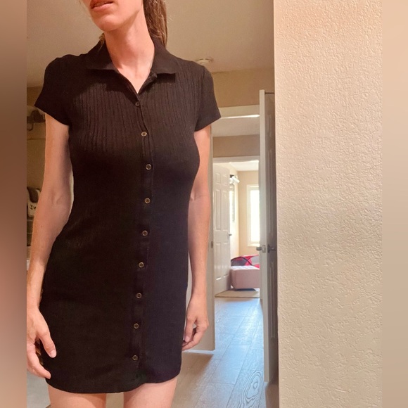 Women's Short Sleeve Bodycon Polo Dress - Wild Fable Black - Picture 12 of 14